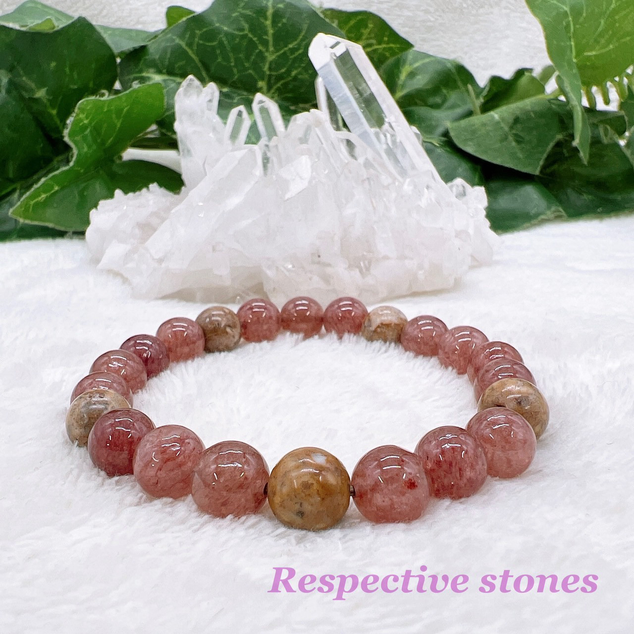 ブレスレット★健康にＧＯＯＤ♪薬石コンビ＜姫川薬石×モスコバイト＞天然石／wbl-33