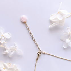 【受注制作】Everpink. 本物のお花　厳選花で仕上げる桜と花びらのネックレス/ロングネックレス/ペンダント 5枚目の画像