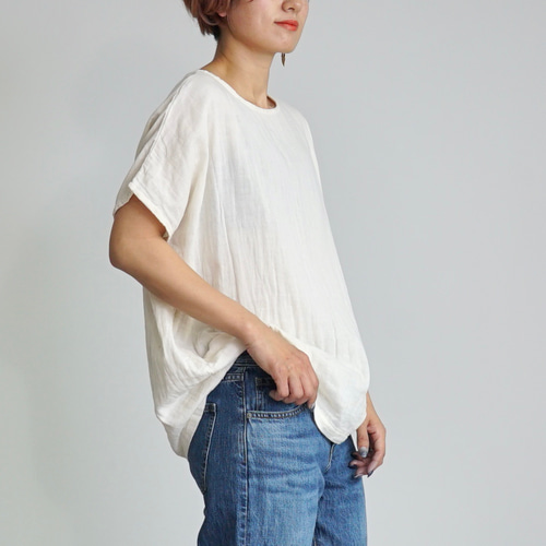 ゆったりガーゼTシャツ/ナチュラル 3カラー/知多木綿 ダブル