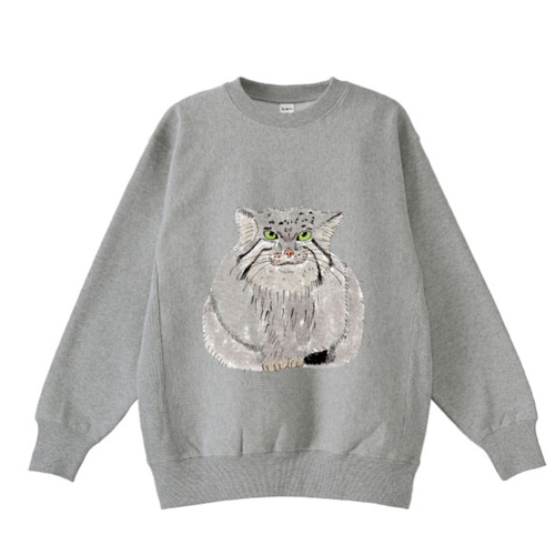 マヌルネコ トレーナー ゆるめ 裏起毛 あったか スウェット ユニ