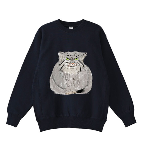 マヌルネコ トレーナー ゆるめ 裏起毛 あったか スウェット ユニ