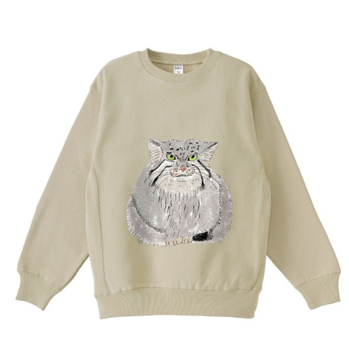 マヌルネコ トレーナー ゆるめ 裏起毛 あったか スウェット ユニ