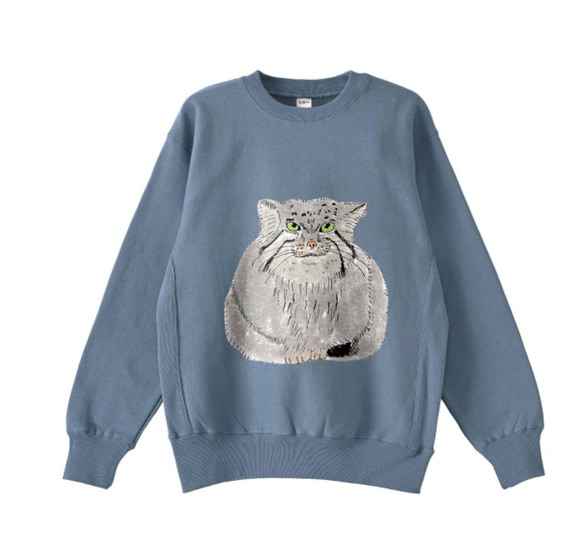 マヌルネコ トレーナー ゆるめ 裏起毛 あったか スウェット ユニ