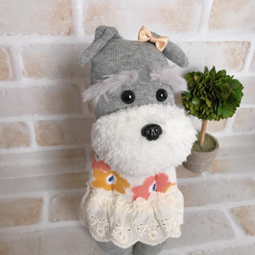 ☆オーダーメイド☆ ぽっけに手 シュナウザー ぬいぐるみ ぬいぐるみ 