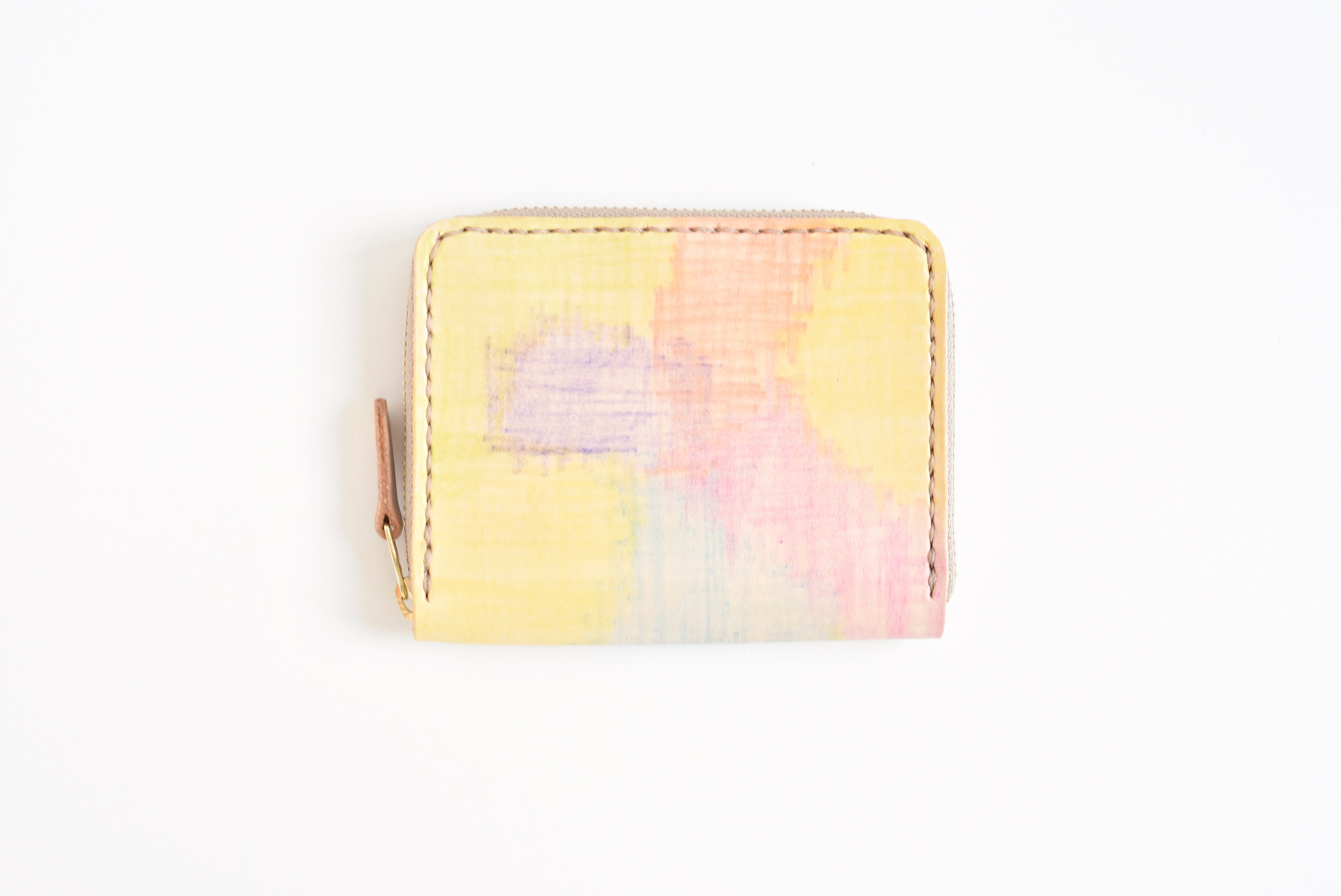 革の手染め財布 「春風  No.180（ラウンドファスナー小銭入れ/コインケース）」