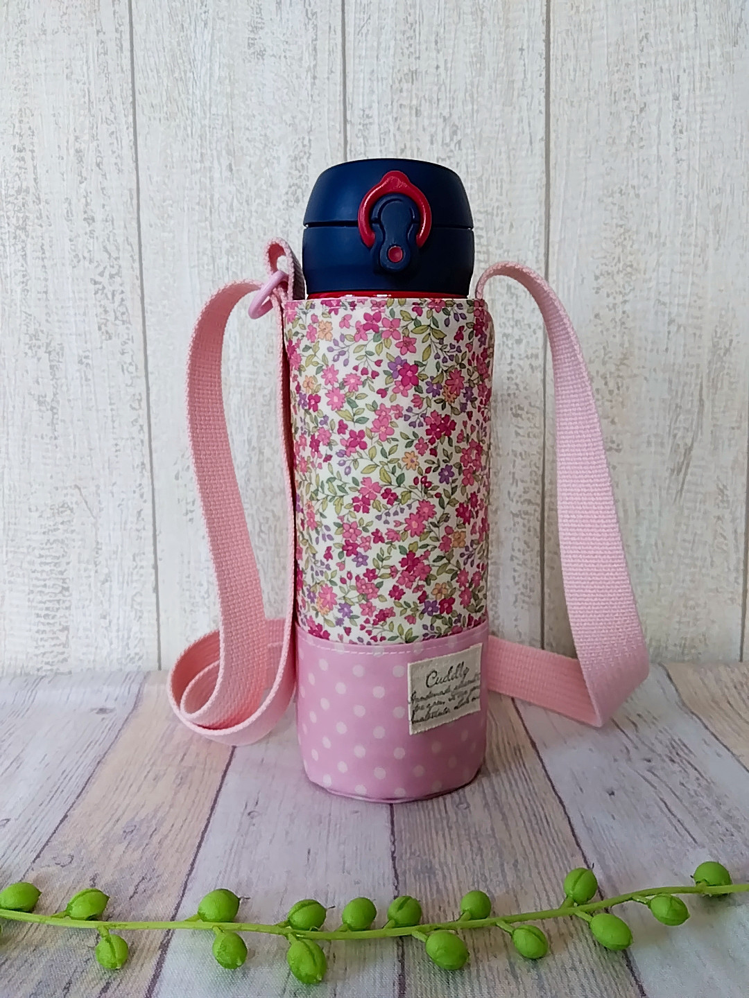 水筒カバー　ハンドメイド　ラミネート 再販☆ラミネートの水筒カバー 花柄PK その他入園グッズ shiffon