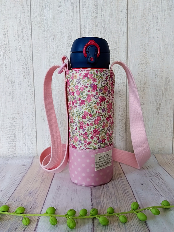 hana＊様　ハンドメイド　水筒カバー hana＊様 ハンドメイド 水筒カバー ボトルカバー 水筒カバー ピンク 花