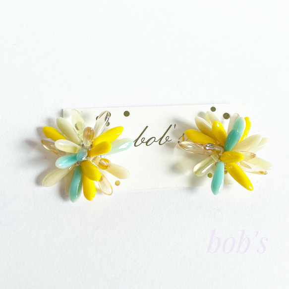 【bob's popular】flower pierce/earring*ミモザ　 3枚目の画像