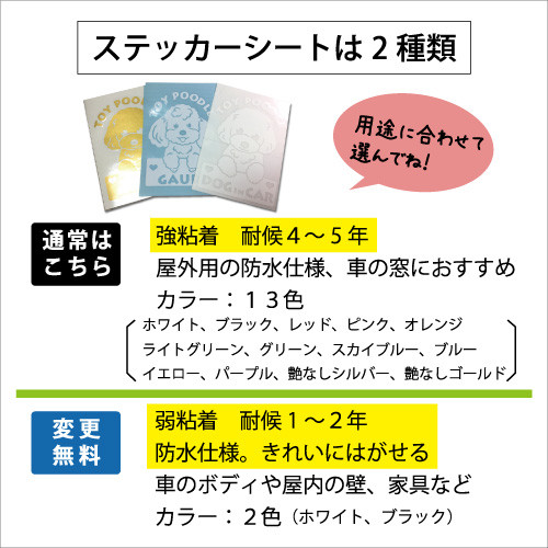 トイプードル No.5 名前入 ステッカー セミオーダー ドッグインカー