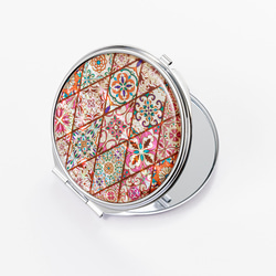 天然貝殼緊湊型鏡子（淡粉紅色摩洛哥瓷磚）貝殼/Raden Art | 推薦作為母親節禮物/禮物 第4張的照片