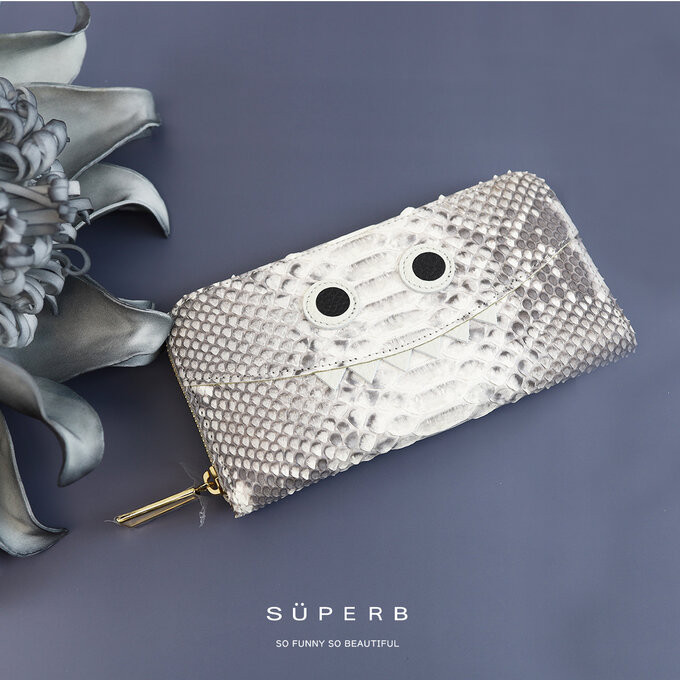 【パイソンモンスター長財布/全11色】ダイヤモンドパイソンレザー思わず誰かに見せたくなるモンスター財布/長財布