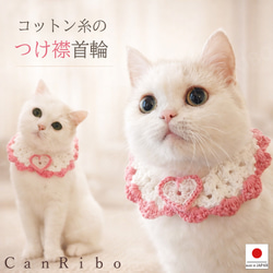 猫 首輪 つけ襟の首輪☆ピンク リード・首輪 キャンリボ※全品送料無料