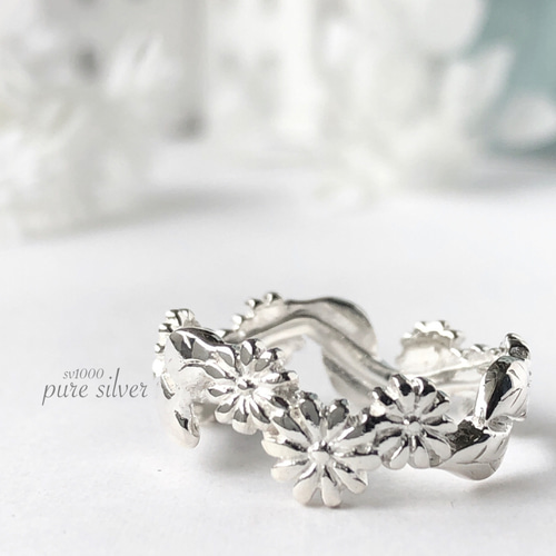 シルバー フローラルデザインリング