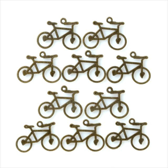 古董吊飾 10 件★自行車★Kinkobi 孔零件金屬吊飾 (CS44) 第4張的照片