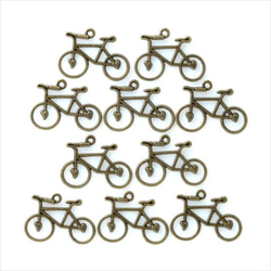 古董吊飾 10 件★自行車★Kinkobi 孔零件金屬吊飾 (CS44) 第1張的照片