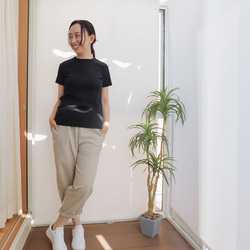 王道ナチュラルカラー☆亜麻色コットンリネンのガウチョパンツ 7枚目の画像