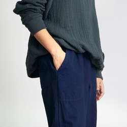 「夏日福袋」寬鬆紗布T卹（本色）+沙魯爾褲（海軍藍） 第14張的照片