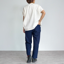 「夏日福袋」寬鬆紗布T卹（本色）+沙魯爾褲（海軍藍） 第3張的照片