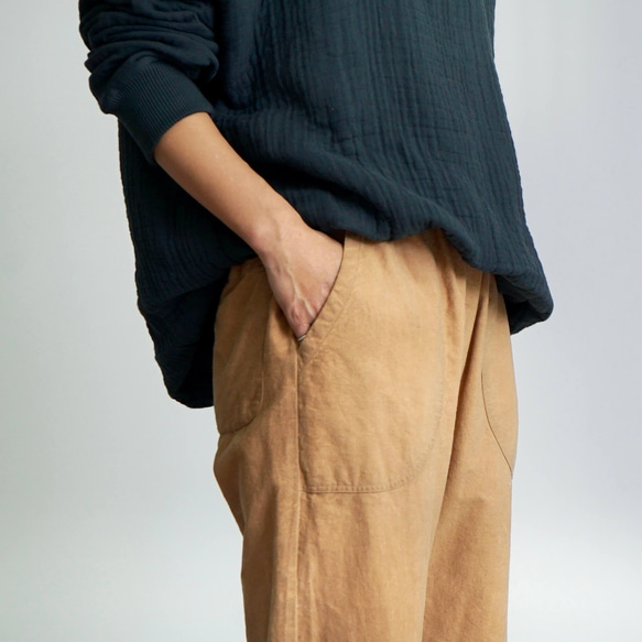 「夏日福袋」寬鬆紗布T卹（本色）+沙魯爾褲（棕米色） 第14張的照片