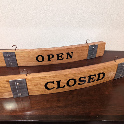 特大‼️希少✨ビンテージ インテリア　樽型 看板 壁掛 送料込　直接受渡OK❗️ ワイン樽 OPEN CLOSED 看板 (両方ご希望の場合は数量2でお願い致します