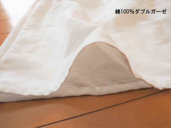 アンダースカート、ペチコート、ペチパンツ、インナー、裏地　フリーサイズ　綿100ダブルガーゼ涼感加工（オプション） 7枚目の画像