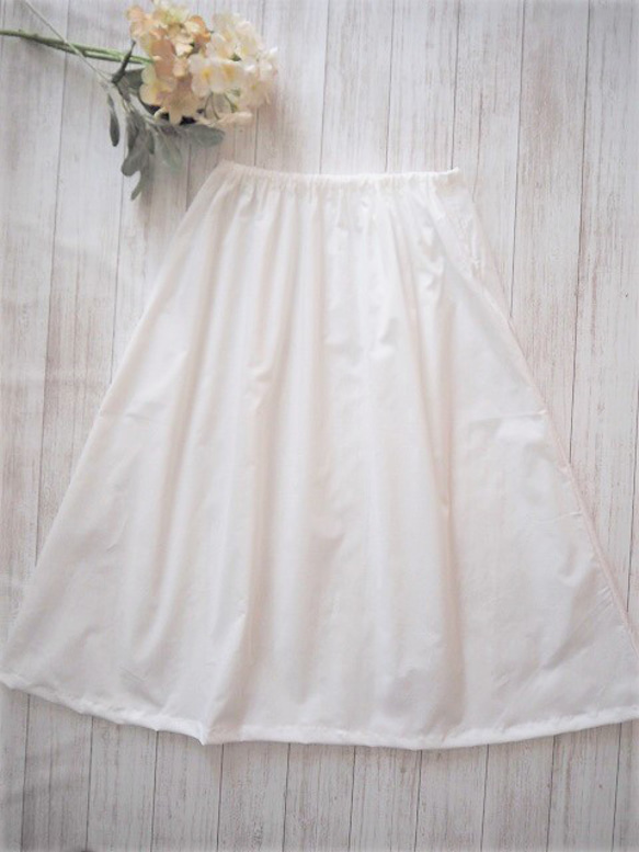 アンダースカート、ペチコート、ペチパンツ、インナー、裏地　フリーサイズ　綿100ダブルガーゼ涼感加工（オプション） 4枚目の画像