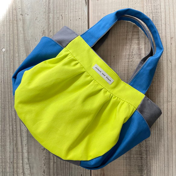 帆布のkororinトート　ライムグリーンMIX 7枚目の画像