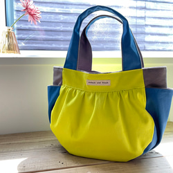 帆布のkororinトート　ライムグリーンMIX 6枚目の画像