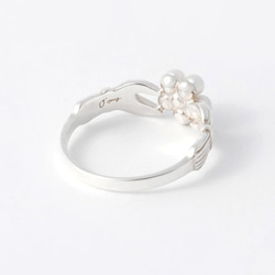 pearl flower ring  / silver 5枚目の画像