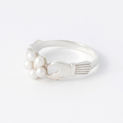 pearl flower ring  / silver 4枚目の画像