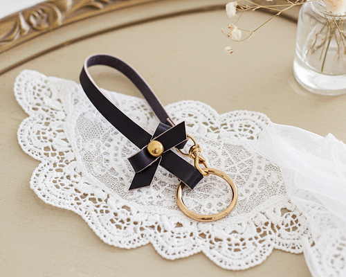 リボン付きキーホルダー＜黒＞ キーリング R.Attribute 通販 7168658