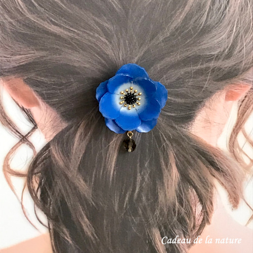 アネモネのポニーフック（青） ポニーフック・ヘアカフス nature 通販