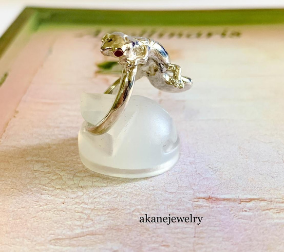 お目めがルビーヒョウモントカゲモドキの指輪 4枚目の画像