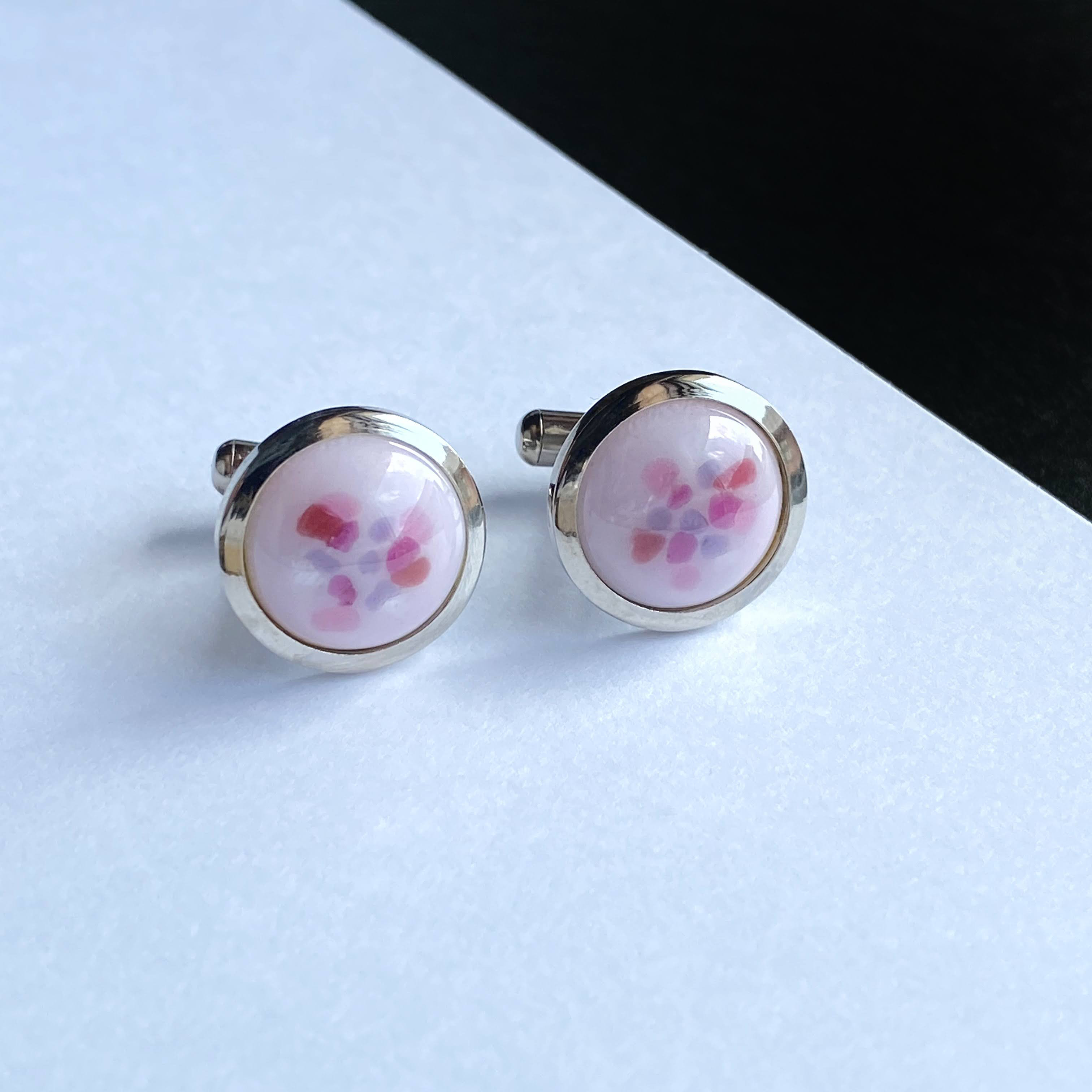 パステル 七宝焼カフスボタン（カフリンクス） 純銀胎七宝