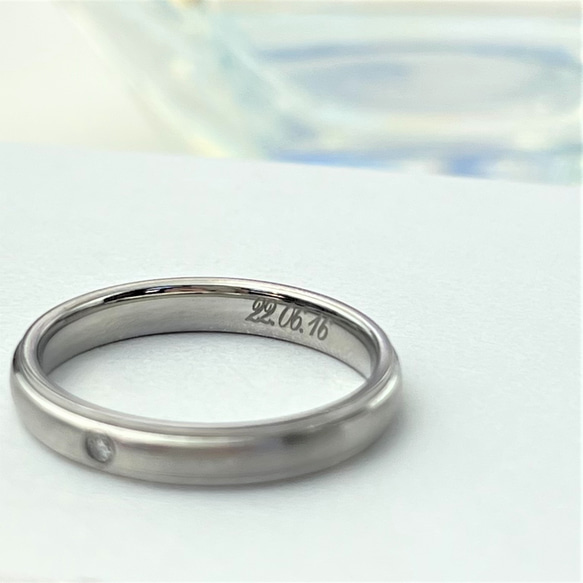 “ Kurumi and Drops”一對結婚戒指結婚戒指的名字刻有錶殼[2對] 第3張的照片