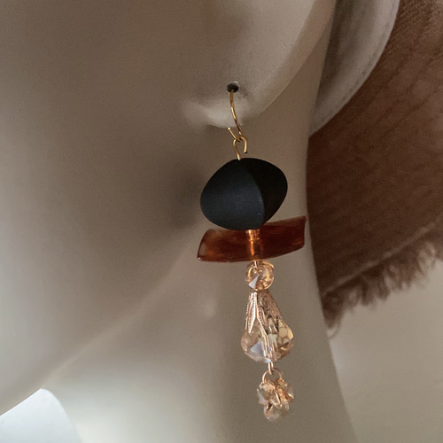 べっ甲 琥珀色 ピアス/イヤリング ピアス（フック・チェーン