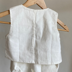 コットンリネンの子供服”出産祝いに”可愛いシッポ付きセット（オフホワイト/60・70・80・90㎝） 9枚目の画像