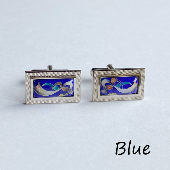 Tiny Ribbon Cloisonne Cufflinks(袖扣)純銀景泰藍 第8張的照片