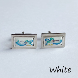 Tiny Ribbon Cloisonne Cufflinks(袖扣)純銀景泰藍 第7張的照片