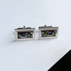 Tiny Ribbon Cloisonne Cufflinks(袖扣)純銀景泰藍 第1張的照片