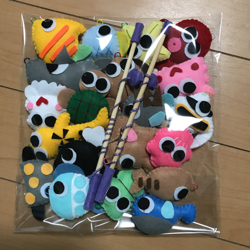 フェルトのお魚釣りセット☆フェルトのままごと☆ハンドメイド、子供の