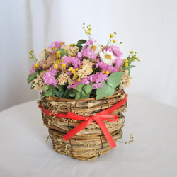 母の日フラワー【特集掲載】pure feminine mini flower basket　ギフトドライフラワー　母の日 9枚目の画像