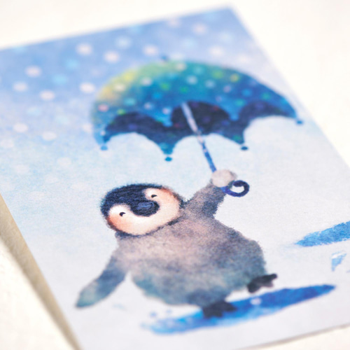 ペンギンポストカード［虹色セット］5枚入り ポストカード naonote
