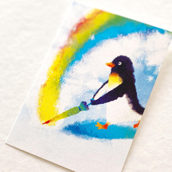 ペンギンポストカード［虹色セット］5枚入り 10枚目の画像