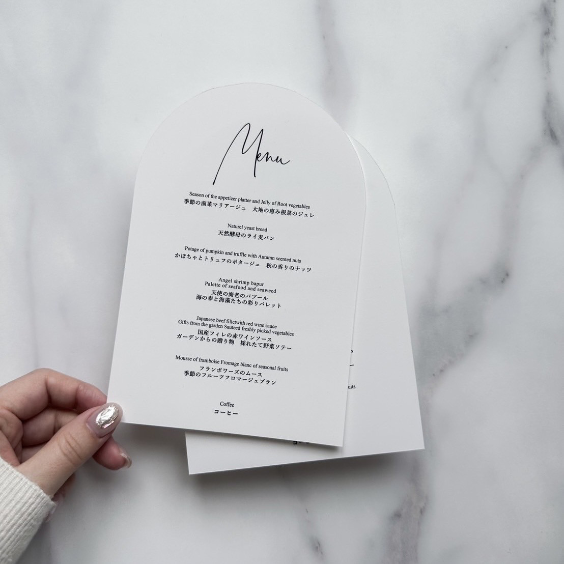 メニュー表 ARCH / white / アーチ型