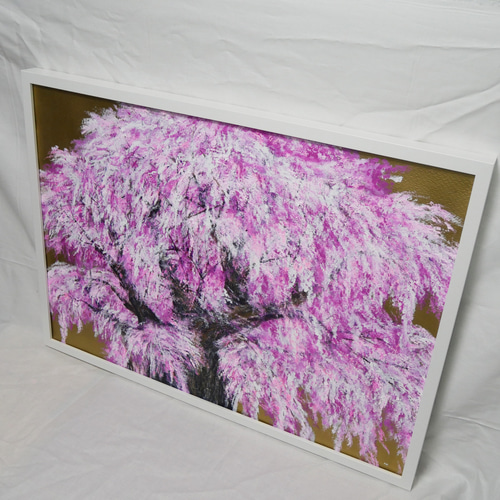 油絵 油彩 油彩画 絵 絵画【桜の大樹】 絵画 HR 通販 7202122