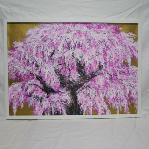 油絵 油彩 油彩画 絵 絵画【桜の大樹】 絵画 HR 通販 7202122