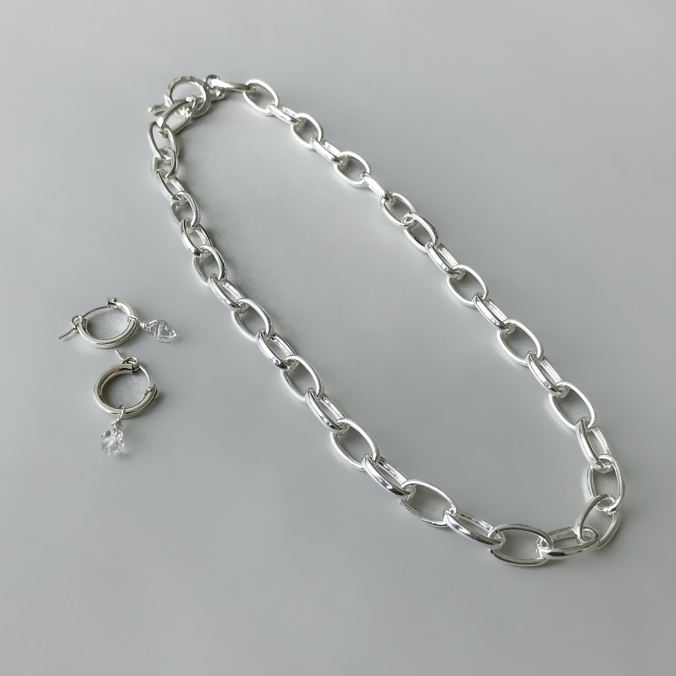 Silver chain necklace/ Oval wide（SV925）