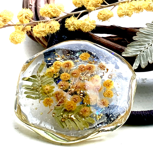 カラフルなお花のヘアゴム】 ドライフラワー レジン ヘアゴム