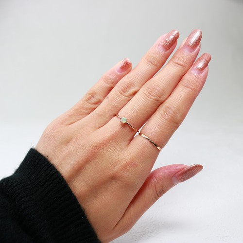 14kgf 】天然 エチオピア オパールのリング・指輪／珍しいダイアモンド